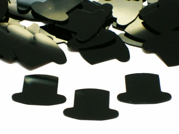 Top Hat Confetti, Black,  by the pound or packet